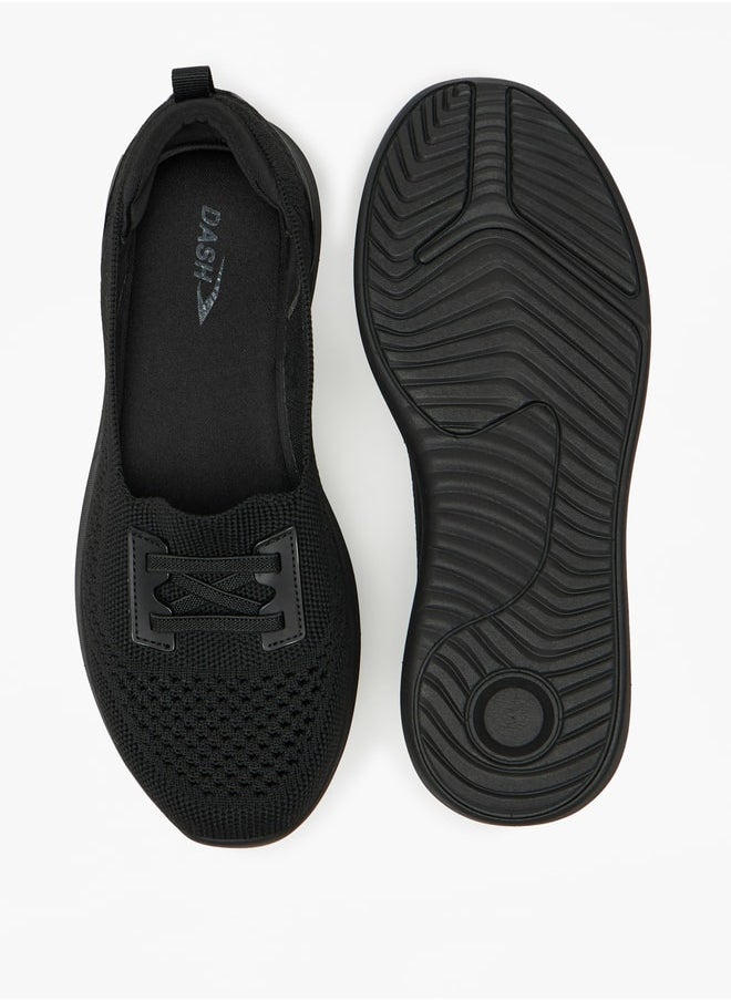 Dash - Textured Slip-On Sports Shoes with Lace-Up Detail - Image 1