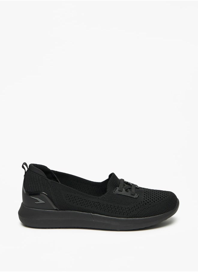 Dash - Textured Slip-On Sports Shoes with Lace-Up Detail - Image 1