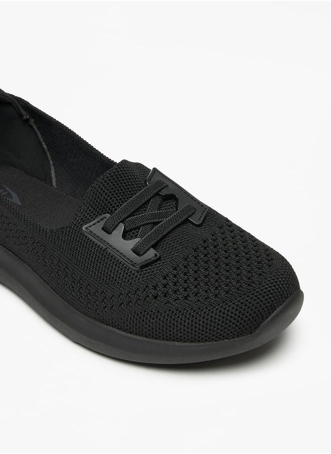 Dash - Textured Slip-On Sports Shoes with Lace-Up Detail - Image 1