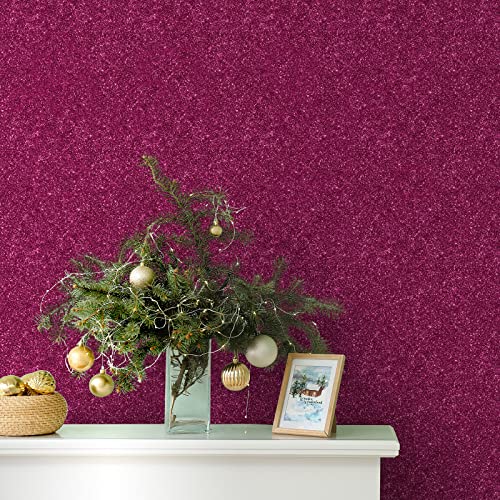 CHIHUT 15.7''x100'' Hot Pink Wallpaper Sparkly Glitter Wallpaper Stick and Peel for Bedroom Walls Self Adhesive Removable Pink Glitter Contact Paper for Cabinets Decorative Fabric Roll for Drawer - Image 3