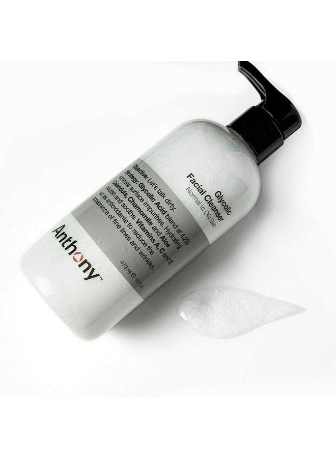 Anthony Glycolic Facial Cleanser for Men, Daily Exfoliating & Hydrating Face Wash, Shave Prep, Non-Foaming, Deep Cleansing, Gentle on Sensitive Skin, Removes Dirt & Oil, Smooths Texture, 16 Fl Oz - Image 4