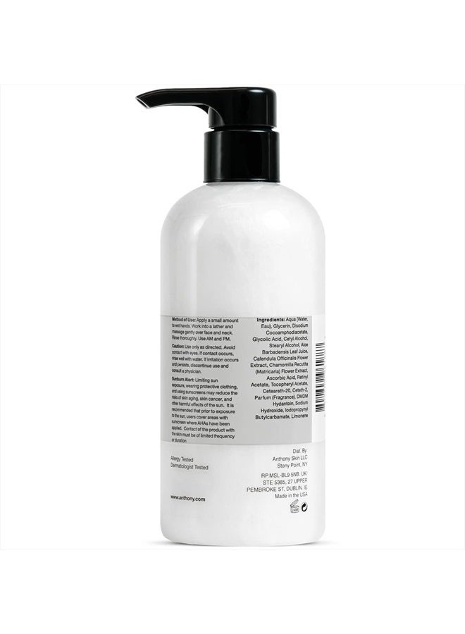 Anthony Glycolic Facial Cleanser for Men, Daily Exfoliating & Hydrating Face Wash, Shave Prep, Non-Foaming, Deep Cleansing, Gentle on Sensitive Skin, Removes Dirt & Oil, Smooths Texture, 16 Fl Oz - Image 5
