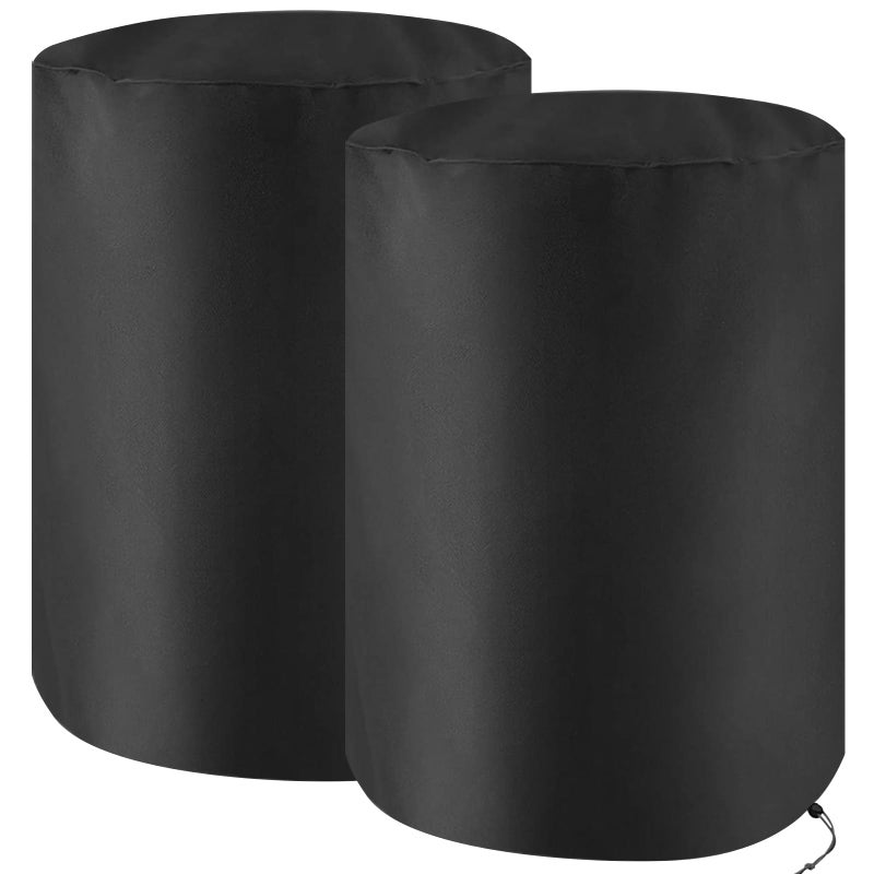 Capolo 55 Gallon Drum Cover Water Storage Barrel Cover Waterproof Outdoor Rain Barrel Cover Plastic Steel Barrel Water Collector Container Cover All Weather Protection with Drawstring (2, Black) - Image 1