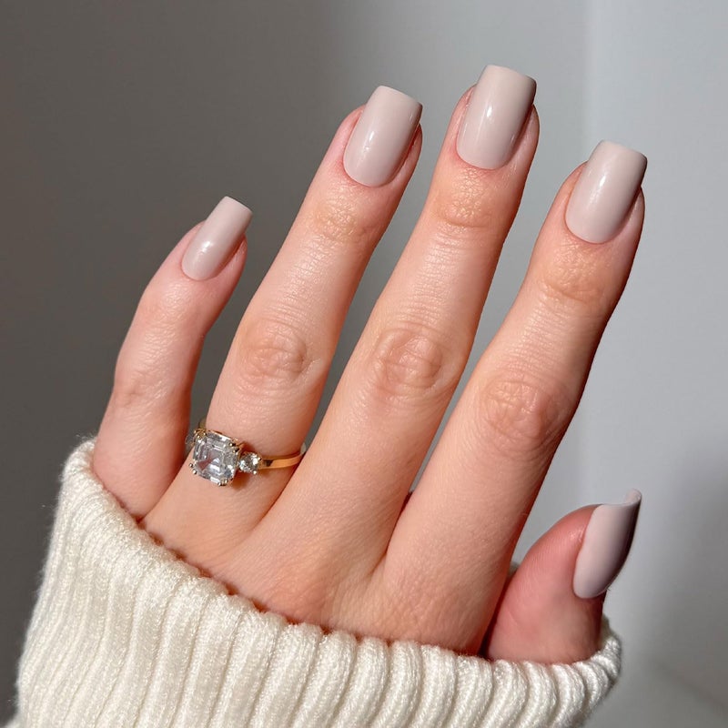 Glamnetic Press On Nails - Bare Bliss | Medium Square Fake Nails, Nude Opaque Neutral, Salon Quality | 15 Sizes - 30 Nail Kit Wtih Glue - Image 1