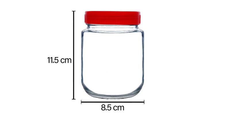CROCO JAR Glass Round Jar (Red Set Of 6, 500ml) - Image 3