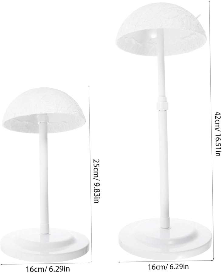 Adjustable Wig Stand With Base Portable Non Slip Display Holder For Wigs Hats 25 42cm Height - Image 3
