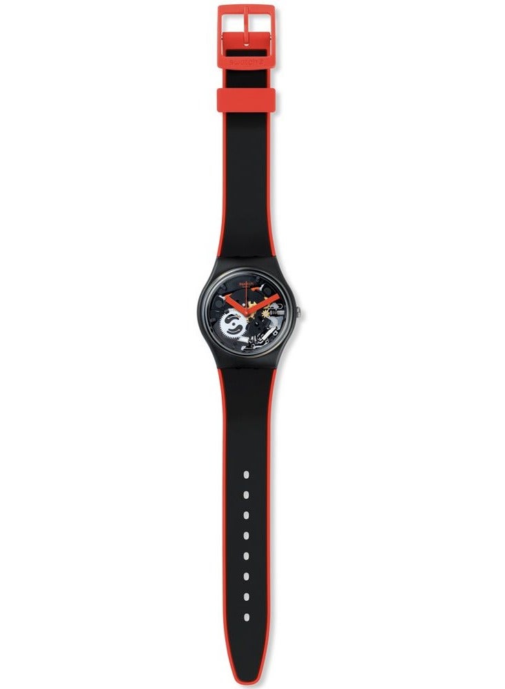 Swatch Unisex Red Frame Quartz Movement Water Resistant Wrist Watch - 34 Mm  - Image 2