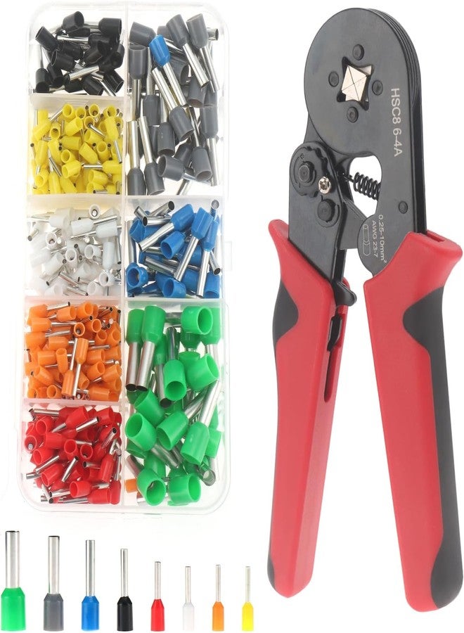 MELIFE 401PCS Ferrule Crimping Tool Kit, AWG23-7 Self-adjustable Ratchet Wire Crimping Tool Kit Crimper Plier Set with 400PCS Wire Terminals Crimping Connectors Wire End Ferrules Terminals - Image 1