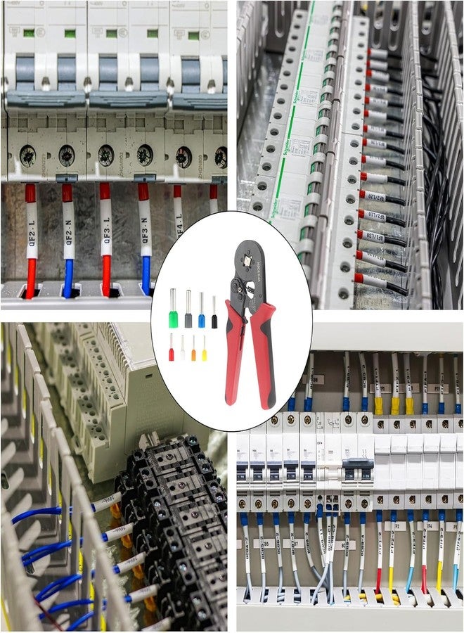 MELIFE 401PCS Ferrule Crimping Tool Kit, AWG23-7 Self-adjustable Ratchet Wire Crimping Tool Kit Crimper Plier Set with 400PCS Wire Terminals Crimping Connectors Wire End Ferrules Terminals - Image 5