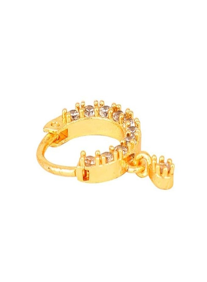DIVISHA Nose Rings for Women AD Studded Bridal Piercing Nath Hoop Nose Pin Stylish Nath For Women and Girls - Image 3