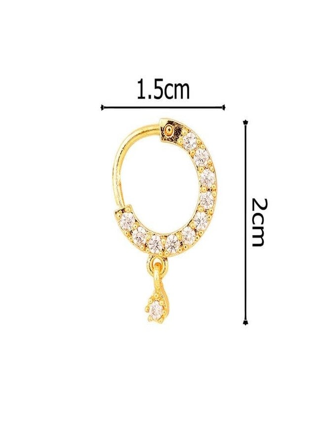 DIVISHA Nose Rings for Women AD Studded Bridal Piercing Nath Hoop Nose Pin Stylish Nath For Women and Girls - Image 4