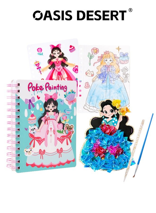 OASIS DESERT 3 In 1 Children's Princess Dress Up Poke Fun Picture Book Sticker Book Paste Book Girl Fairy Tale Fantasy Hand-painted Stickers Toy - Image 1