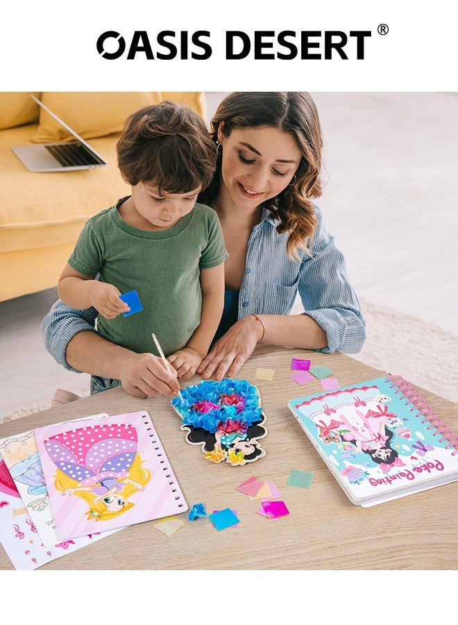 OASIS DESERT 3 In 1 Children's Princess Dress Up Poke Fun Picture Book Sticker Book Paste Book Girl Fairy Tale Fantasy Hand-painted Stickers Toy - Image 3