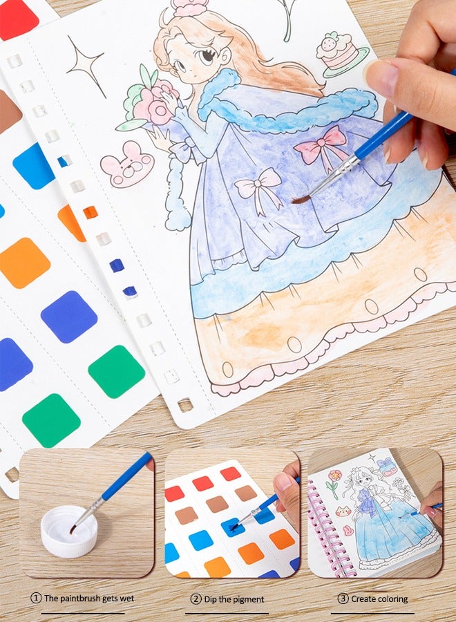 OASIS DESERT 3 In 1 Children's Princess Dress Up Poke Fun Picture Book Sticker Book Paste Book Girl Fairy Tale Fantasy Hand-painted Stickers Toy - Image 5