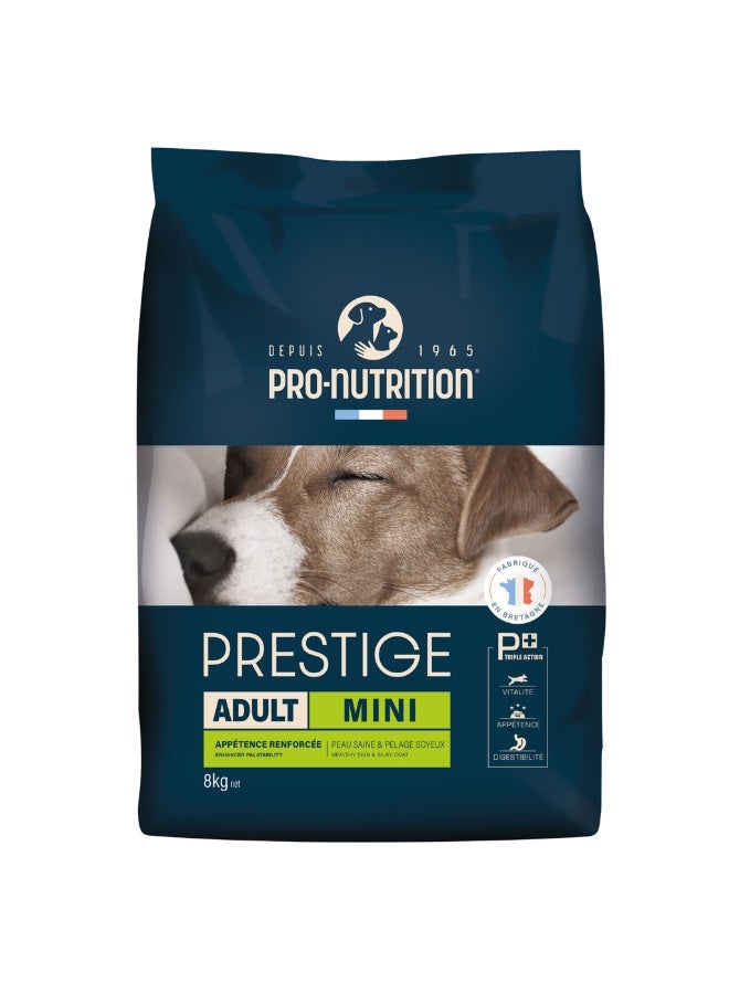 Pro Nutrition Prestige Adult Mini – Small Breed Adult Dog Dry Food 8kg | High Protein Formula | Skin, Coat, Digestion & Dental Support - Image 1
