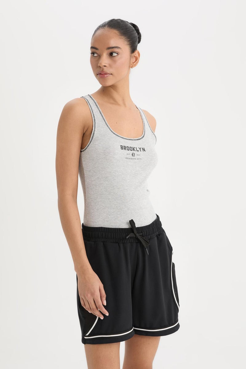 DeFacto Woman DeFactoFit NBA Brooklyn Nets Standard Fit Ribbed Sports Tank Top  - Image 5