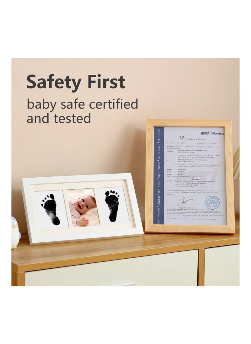 Generic Baby Handprint and Footprint Kit Framed Photo with Clean Touch Ink Pad for Newborn Gift  - Image 2