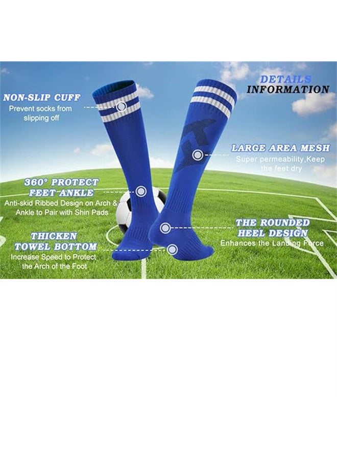 هومستر 3 أزواج الجوارب الرياضية عالية الركبة الطويلة، الجوارب الرياضية الرجال التنفس لكرة القدم، كرة السلة، الرياضة - Image 4