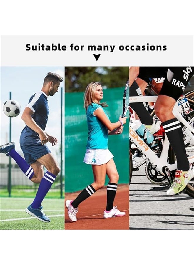 هومستر 3 أزواج الجوارب الرياضية عالية الركبة الطويلة، الجوارب الرياضية الرجال التنفس لكرة القدم، كرة السلة، الرياضة - Image 2