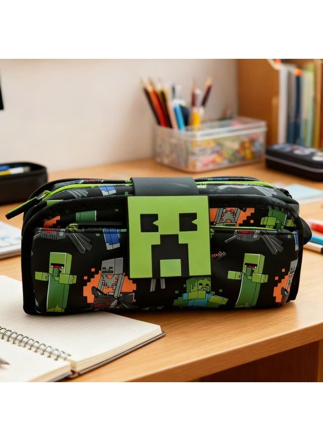 Smiggle x Minecraft Creeper Print Zipper Pencil Case - Image 4