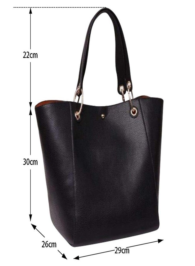 Pahajim fashion PU leather Waterproof handbags women tote bags shoulder bag (brown) - Image 4