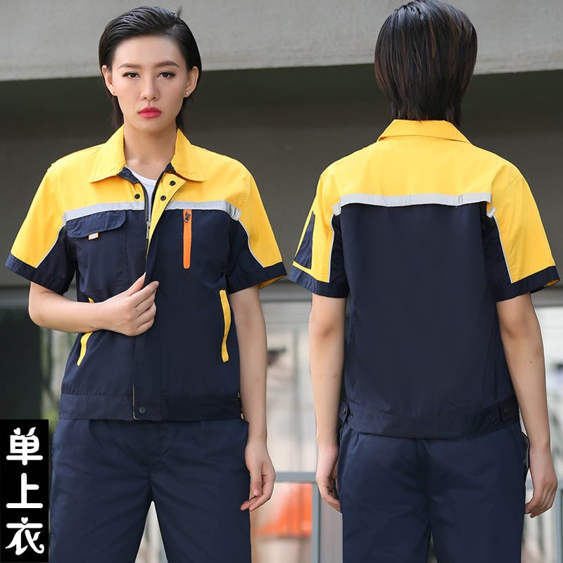 Summer Short-Sleeved Work Clothes Suit For Men And Women, Thin, Breathable And Wear-Resistant Auto Repair Clothes, Customized Summer Labor Protection Clothes - Image 1
