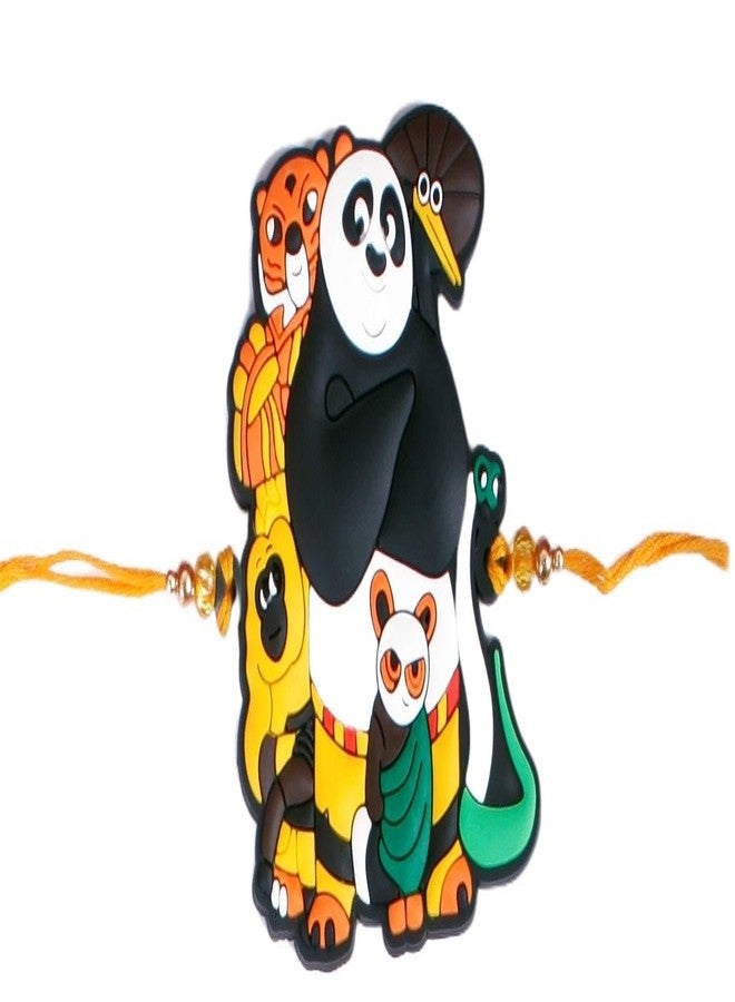 VR CREATIVES Cartoon Character Designer Panda Rakhi for Kids Rakhi for Brother - Image 1