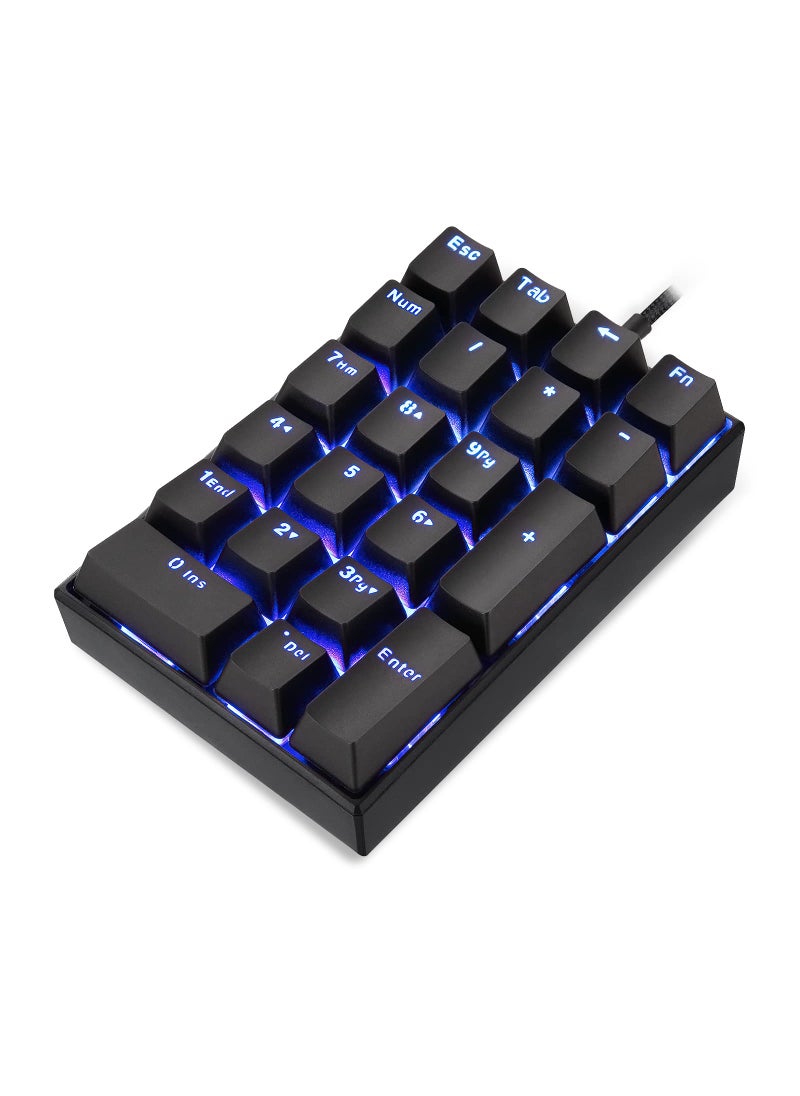 Motospeed MOTOSPEED K23 Mechanical Numeric Keypad Red Switch Wired 21 Keys Mini Numpad Portable Keypad Backlight Gaming Keypad Extended Layout for Cashier  - Image 1