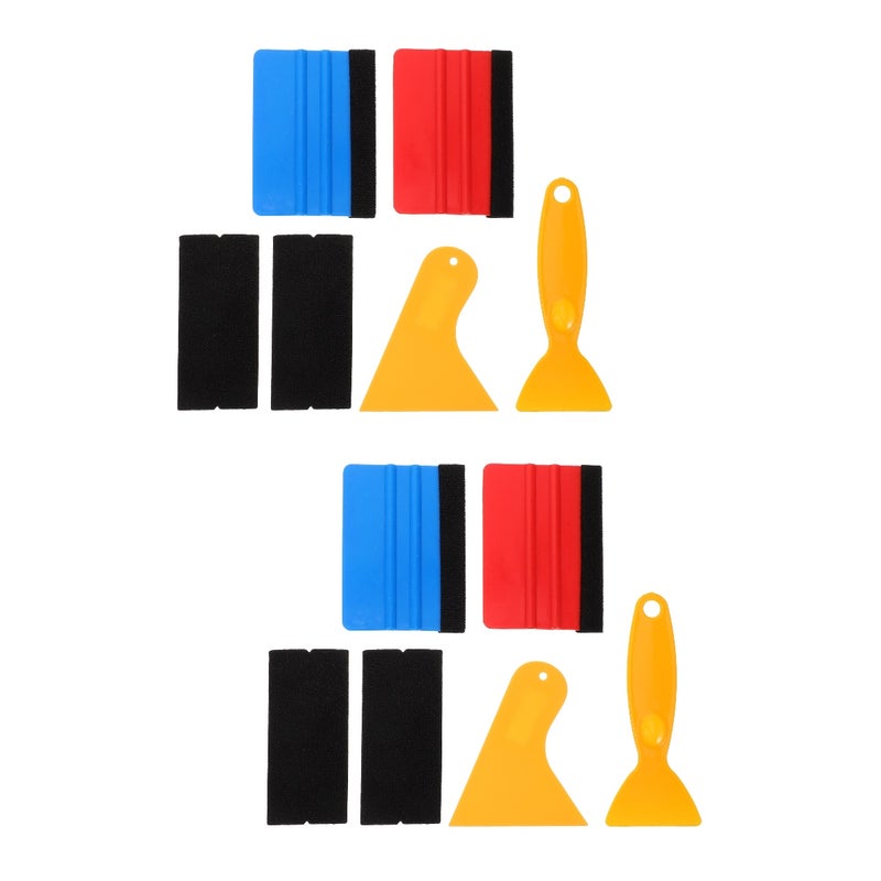 2 Sets Car Vinyl Wrap Tool Window Tinting Tools Felt Edge Car Decal Squeegee Scraper - Image 1