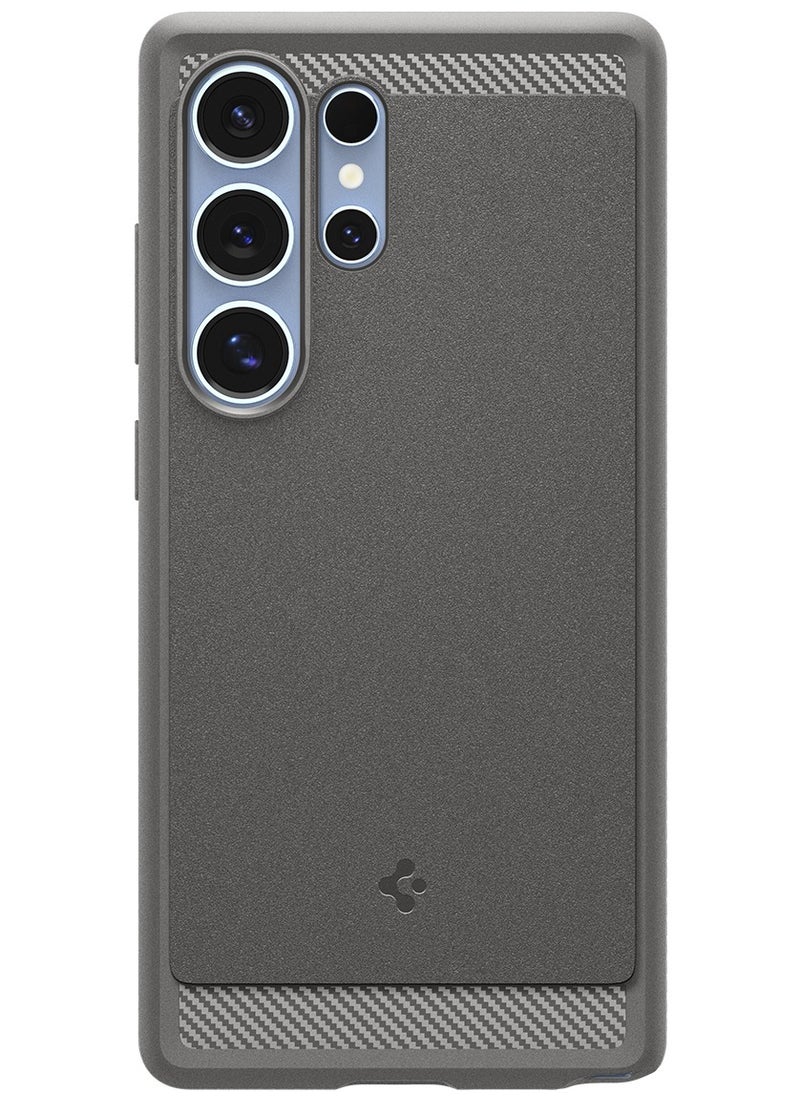Spigen - Rugged Armor MagFit Galaxy S25 ULTRA Case Cover with MagSafe and Carbon Fiber Textures (2025) - Marble Gray - Image 1