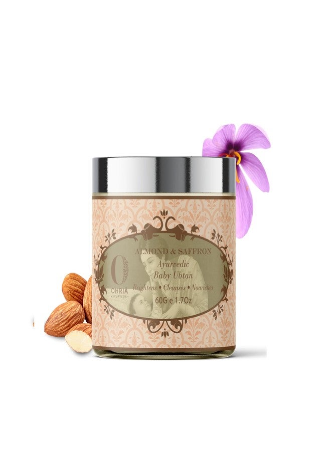 OHRIA Ayurveda Baby Ubtan with the Goodness of Almond and Saffron | Brightens, Cleanses & Nourishes Baby Skin - 60gm - Image 1