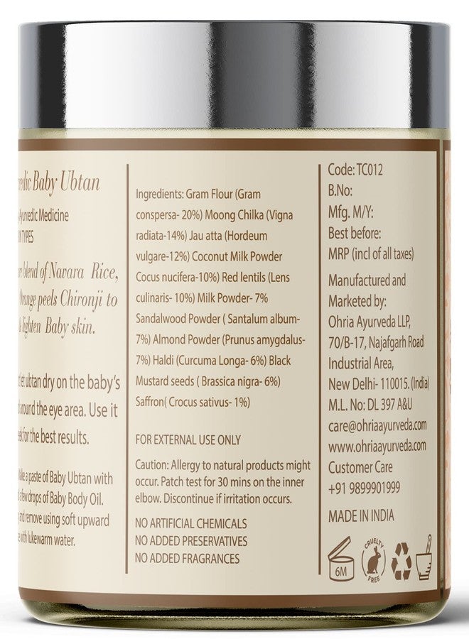OHRIA Ayurveda Baby Ubtan with the Goodness of Almond and Saffron | Brightens, Cleanses & Nourishes Baby Skin - 60gm - Image 4