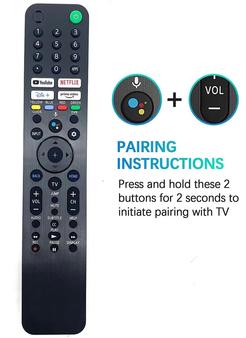 ELTRAZONE - Replacement Voice Remote Control RMF-TX520U MG3-TX520U Fit for All Sony Sony Bravia TV, Sony Smart TV, XBR/KD/XR Series X80J, X85J, X90J, A80J, X80CJ, KD-43X, KD-50X, XR-50X, XR-55ARB with battery - Image 1