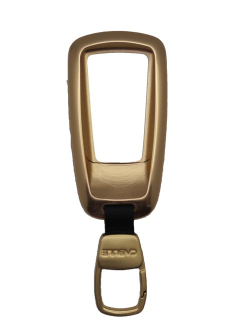 Premium Metal Key Fob Cover For Audi A4 A4L A5 A6 A7 A8 Q5 Q7 R8 RS Q3 RS4 RS5 RS7 S4 S5 S6 S7 S8 SQ5 SQ7 TT TTS TT-RS Smart Car Remote Key - Gold
