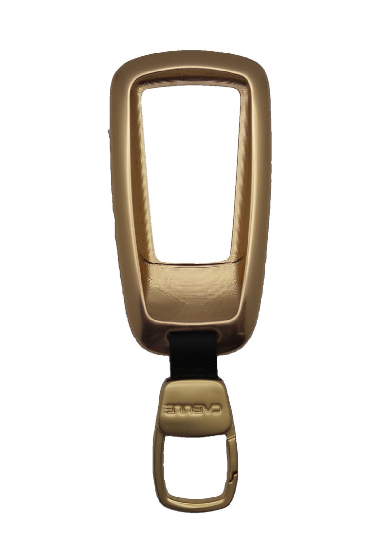 Generic - Premium Metal Key Fob Cover For Audi A4 A4L A5 A6 A7 A8 Q5 Q7 R8 RS Q3 RS4 RS5 RS7 S4 S5 S6 S7 S8 SQ5 SQ7 TT TTS TT-RS Smart Car Remote Key - Gold - Image 1