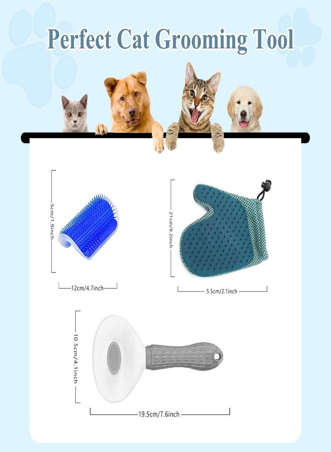 Aorplim 4-in-1 Pet Grooming Kit for Dog Brush, Self-Cleaning Slicker Cat Brush, Massage Grooming Glove and Cat Corner Scratcher, Effortlessly Remove Shedding Hair with Efficient Dog Brush - Image 2