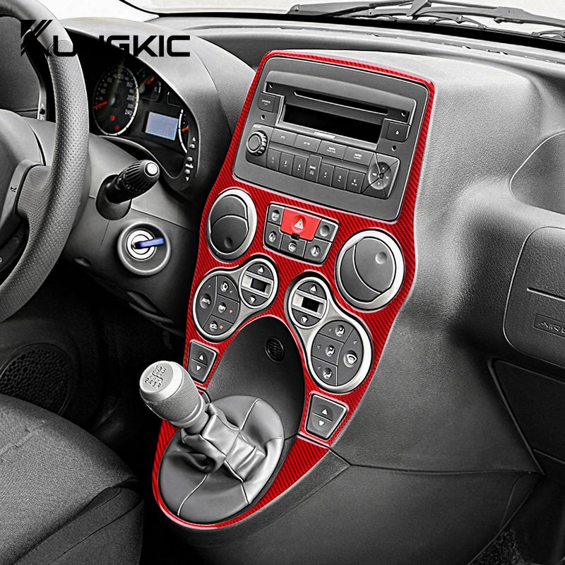 Real Soft Carbon Fiber Sticker For Fiat Panda 2003-2006 2007 2008 2009 2010 2011 LHD RHD Car Central Control Gear Shift Panel - Image 2
