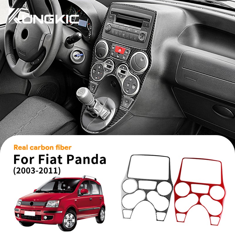 Real Soft Carbon Fiber Sticker For Fiat Panda 2003-2006 2007 2008 2009 2010 2011 LHD RHD Car Central Control Gear Shift Panel - Image 1