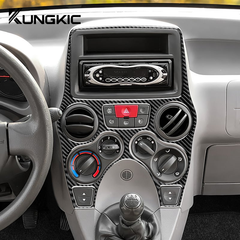 Real Soft Carbon Fiber Sticker For Fiat Panda 2003-2006 2007 2008 2009 2010 2011 LHD RHD Car Central Control Gear Shift Panel - Image 3