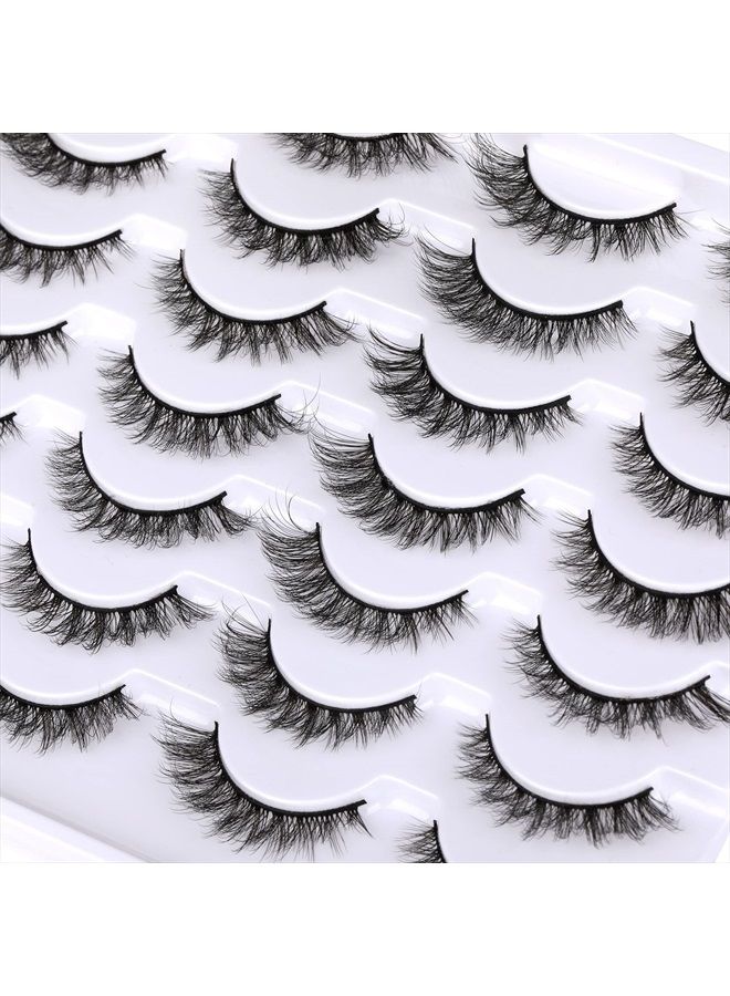 Newcally Cat Eye Lashes Natural Look False Eyelashes Short Wispy 3D Fluffy Fake Eye Lashes Pack 14 Pairs - Image 3