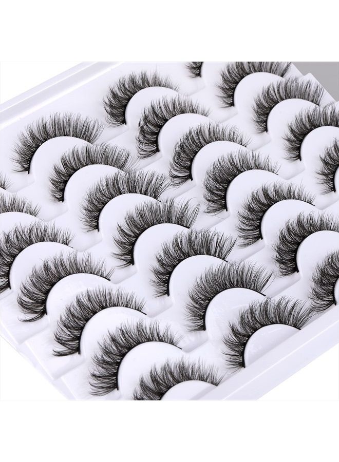Newcally Cat Eye Lashes Natural Look False Eyelashes Short Wispy 3D Fluffy Fake Eye Lashes Pack 14 Pairs - Image 2