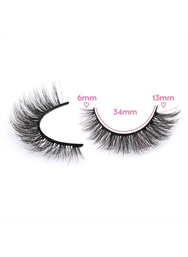 Newcally Cat Eye Lashes Natural Look False Eyelashes Short Wispy 3D Fluffy Fake Eye Lashes Pack 14 Pairs - Image 5