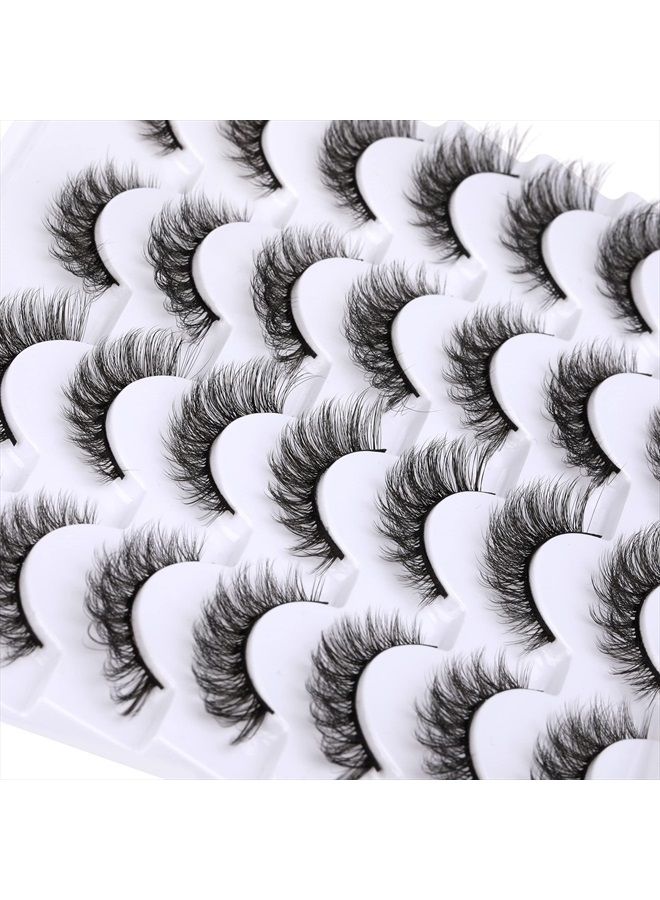 Newcally Cat Eye Lashes Natural Look False Eyelashes Short Wispy 3D Fluffy Fake Eye Lashes Pack 14 Pairs - Image 4