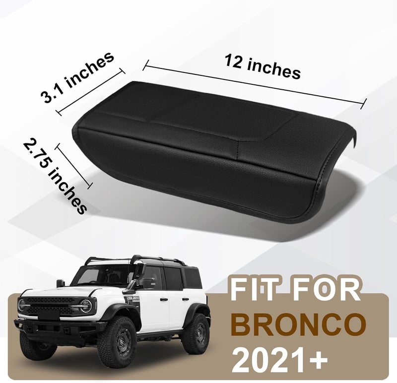 Muslogy غطاء وسادة المسند الأمامي لوحدة التحكم المركزية من ، مناسب لسيارة Ford Bronco (طرازات 2021 و2022 و2023 و2024 و2025)، مكون إضافي للراحة، مصنوع من جل نباتي، سمكه العادي. - Image 2