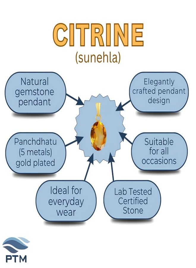 بي تي إم قلادة من حجر السترين/السونهلا الطبيعي المعتمد بوزن 3.25 قيراط أو 3 قيراط، مصنوعة من خمسة معادن، مطلية بالذهب عيار 22 قيراط، مناسبة للرجال والنساء -vdhp2325 - Image 3