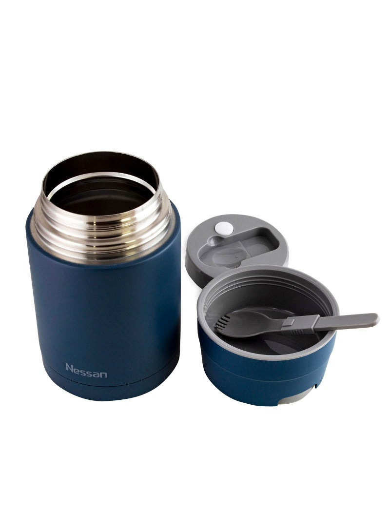 Nessan جرة غداء فراغية من الفولاذ المقاوم للصدأ مع أدوات المائدة - Image 3
