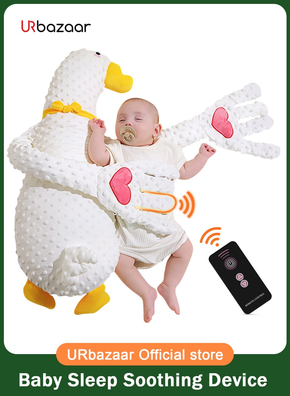 Baby Patter for Sleep, Baby Startle Prevention Sleep Aid Companion, Soothing Patting Sleeping Toy with Soothing Palm Pad, 3 Levels Adjustable Simulation of Mother's Automatic Palm Slapping