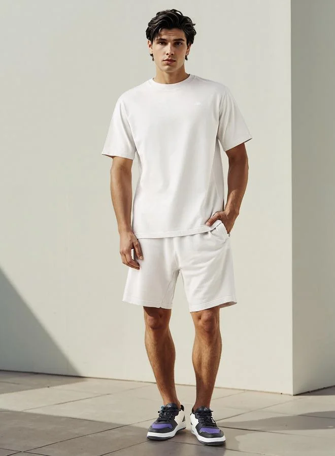 Kappa Kappa Textured Shorts with Drawstring Closure and Pockets