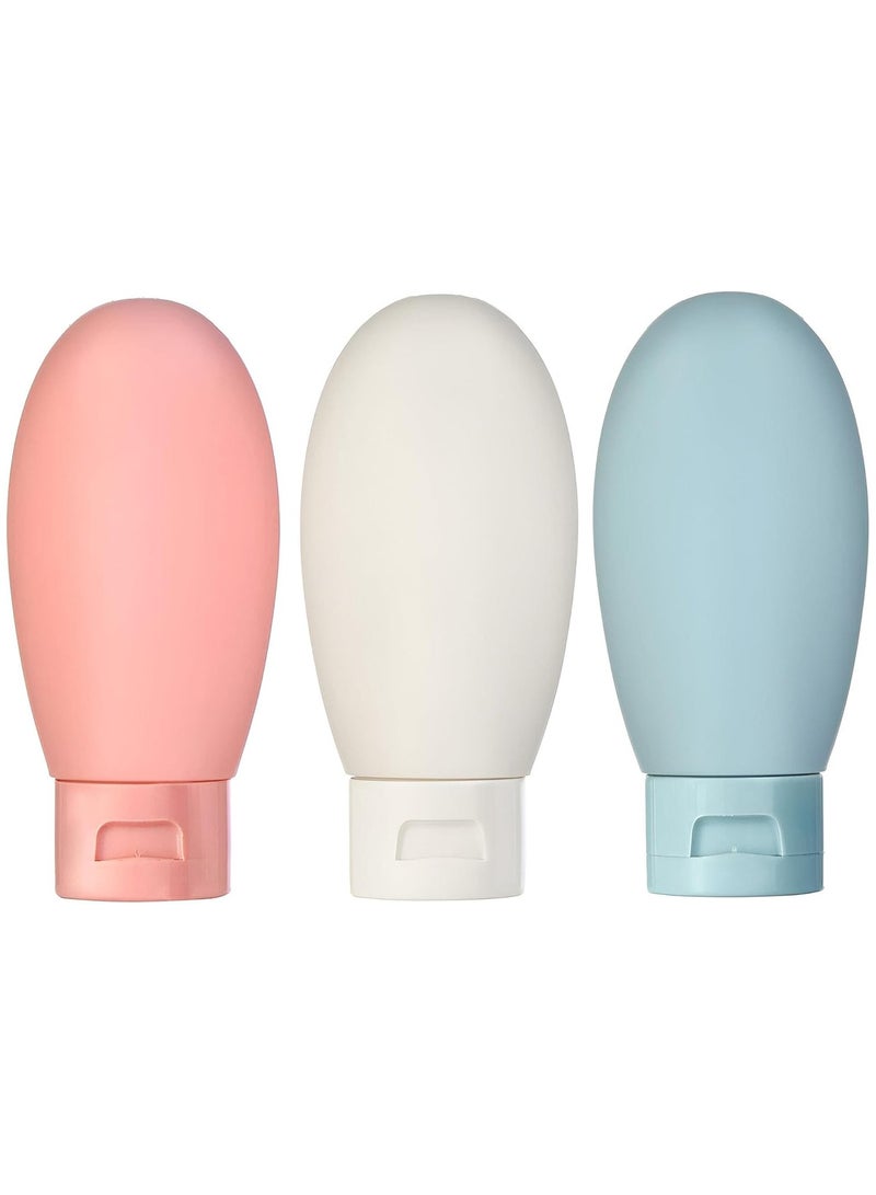 Set of 3 Travel Bottles  Small Mini Empty Plastic Squeeze Bottles Leak-proof Travel Container, Portable Travel Container for Shampoo Toiletries Lotion Conditioner - Image 1