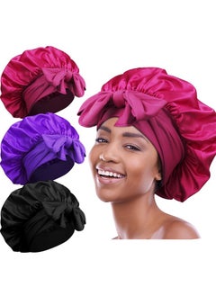 3Pcs Satin Bonnets For Black Women Large Silky Bonnet With Tie Band Jumbo Braids Bonnet A - pzsku/Z445F791D14DA89C840DEZ/45/_/1696661282/cc0f2bbc-8ac2-47d5-9b19-b0b499a15802